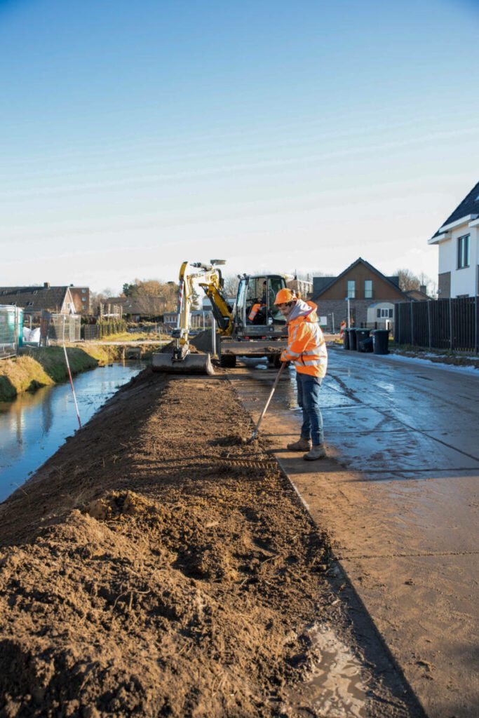 Krinkels werkte aan de groenaanleg in de nieuwe woonwijk Binnenduin in Beverwijk.